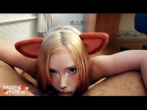 ❤️ Kitsune glutas dikon kaj kumas en ŝia buŝo ❤️ Pornvideo ĉe ni ❌️❤